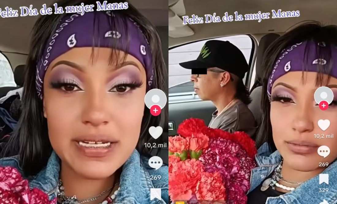 Apenas el 8 de marzo compartió un video en el que mostró cómo fue acompañada de su pareja a regalar flores y abrazos a las mujeres en el centro histórico de San Luis Potosí. Foto: Especial
