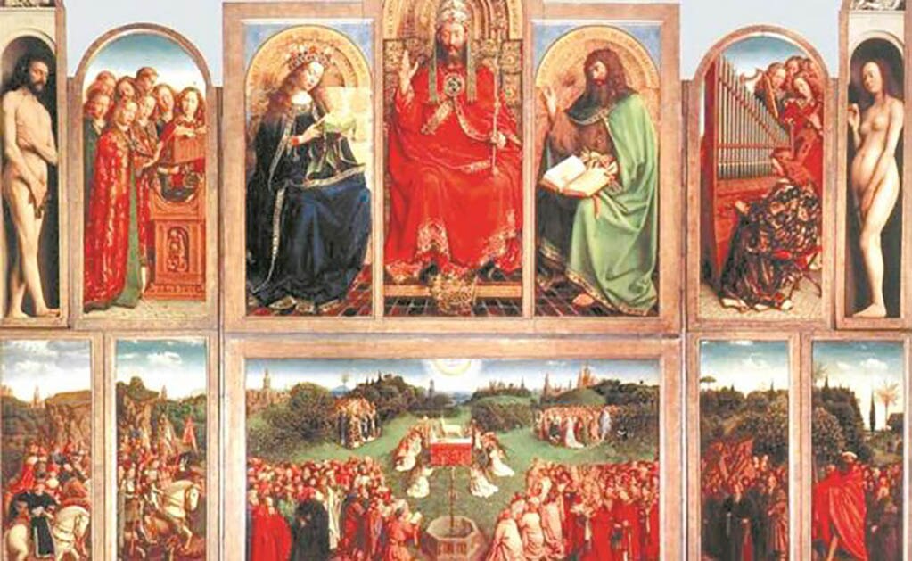 La obra de arte de los hermanos Hubert y Jean Van Eyck, inspirada en diversos episodios bíblicos, acabada en 1432, está inscrita en el Patrimonio Mundial de la Unesco. Foto: Archivo EL UNIVERSAL