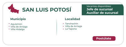 Vacantes en Bancos del Bienestar en SLP. ¿Qué puestos y salarios hay?