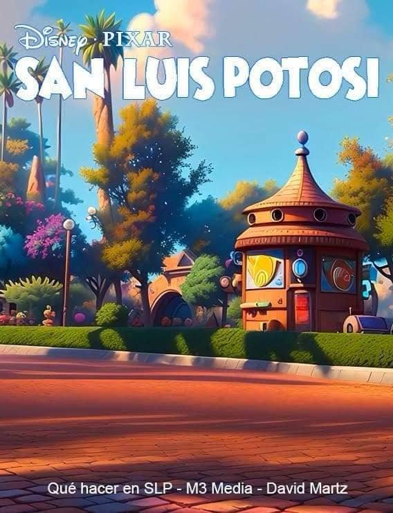 Se recrearon estructuras como la Caja del Agua, Palacio de Gobierno y algunas calles del centro histórico de la ciudad de SLP. Foto: Especial