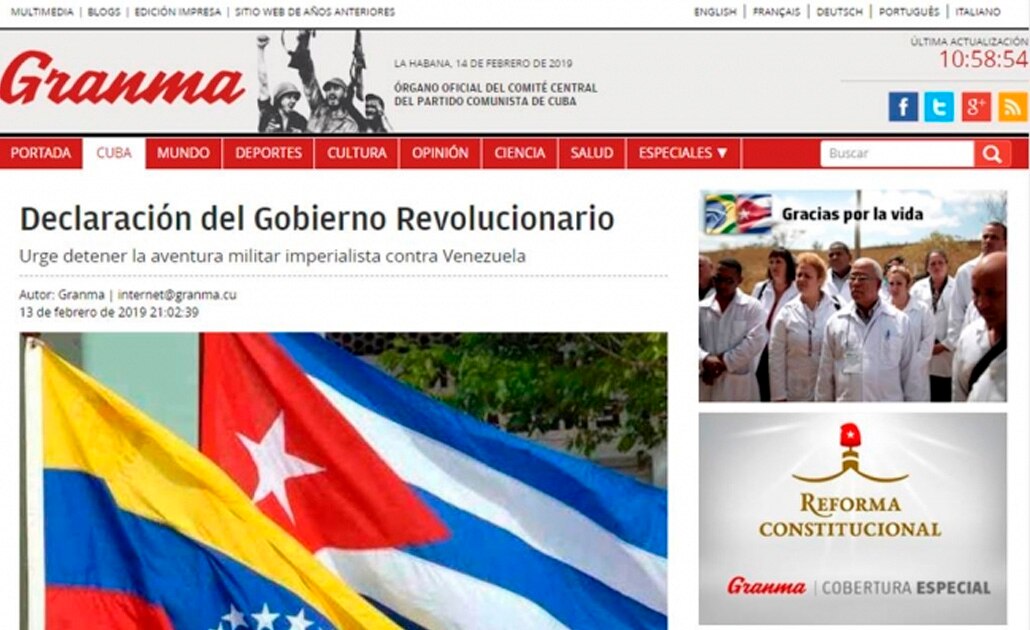 Cuba acusó que EU alista “aventura militar” contra Venezuela
