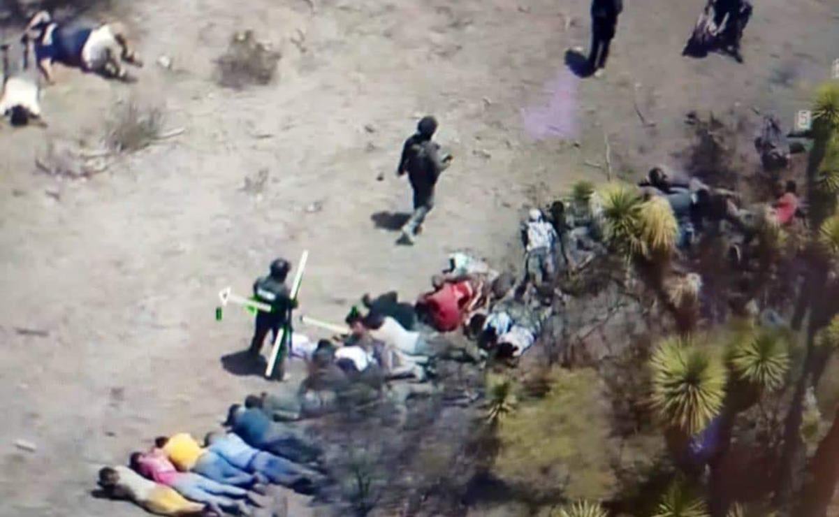 Buscaban a 23 y rescatan a más de 100, hay dos detenidos y un muerto tras operativo en Matehuala