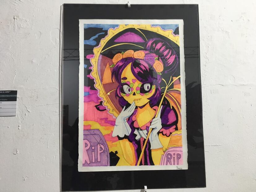 Pintura ganadora del tercer lugar de la categoría de jóvenes del concurso Emma Báez. Foto: Regina Arellano