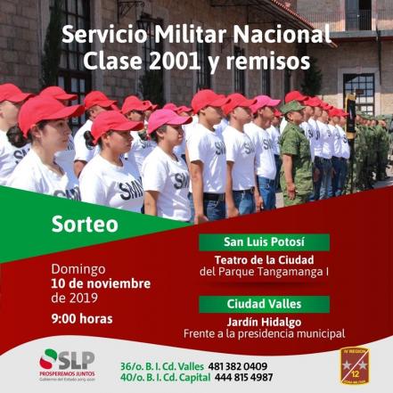 Convocan a sorteo del servicio militar nacional