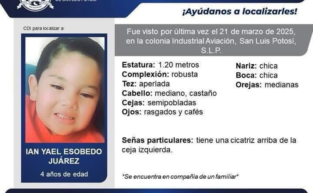 Madre de Ian Yael pide justicia tras un mes de desaparición en SLP. Foto: FGE