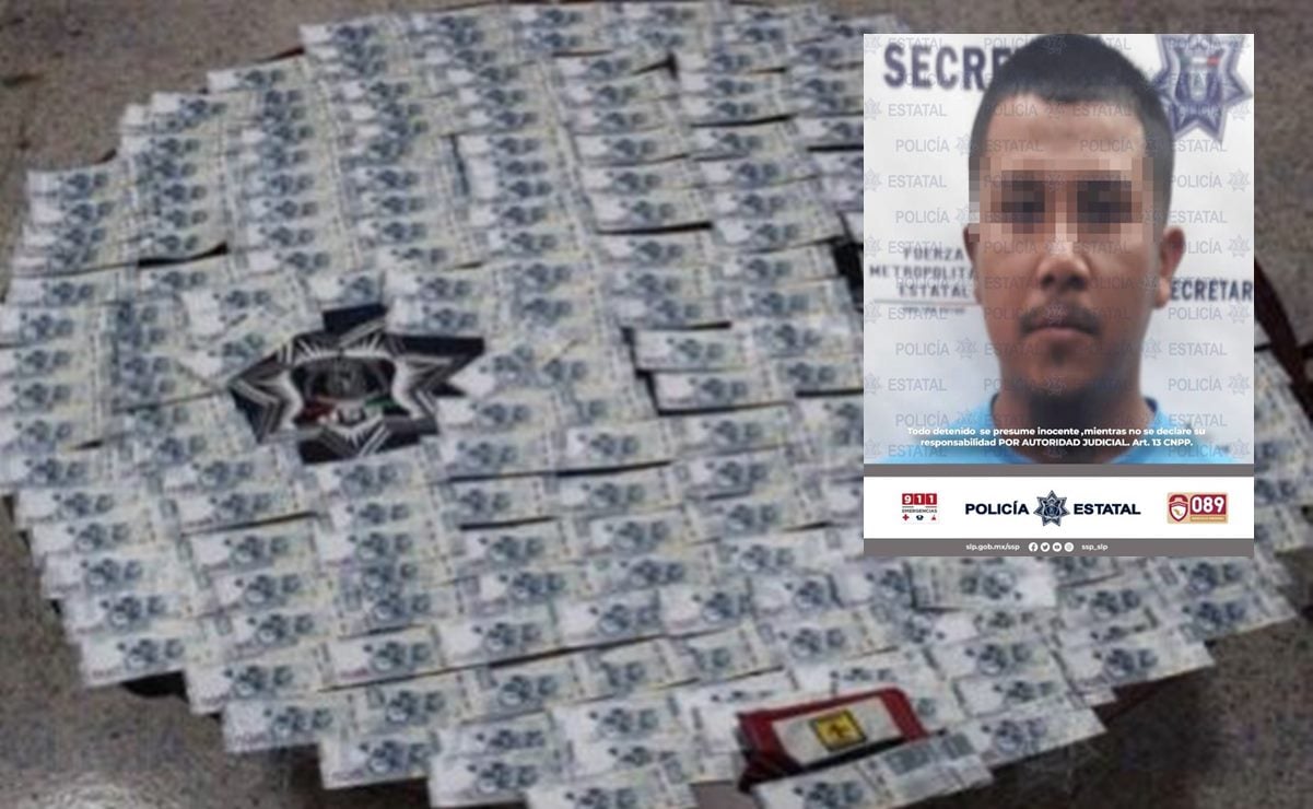 Caen dos sujetos con droga y más de 300 mil pesos en capital de SLP. Foto: Especial