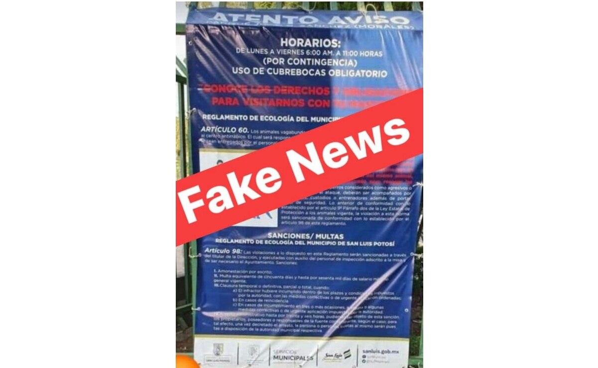 Ayuntamiento de SLP retira lona con anuncio apócrifo en Parque de Morales