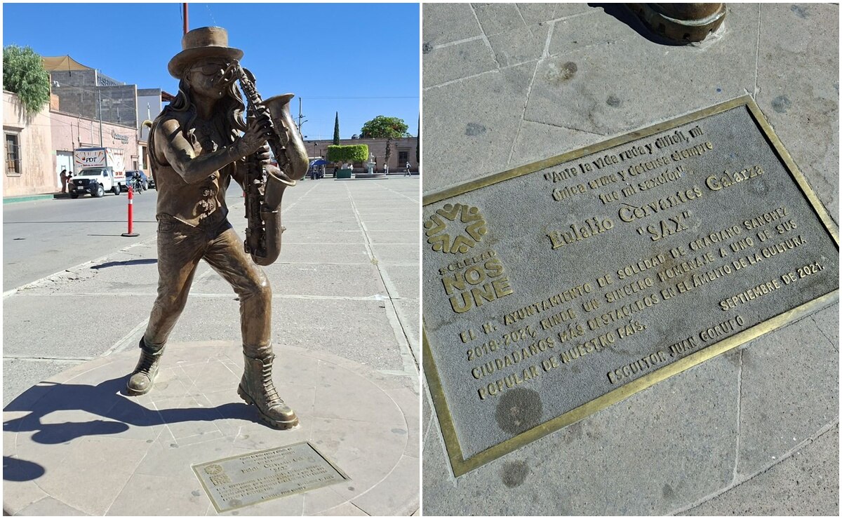 Estatua en honor a "Sax" en Soledad, SLP