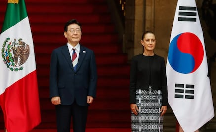 Sheinbaum y el presidente de Corea se reúnen en Palacio Nacional para dialogar sobre comercio, cultura y educación