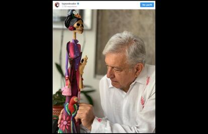 AMLO estrena instagram con imagen sobre Día de Muertos