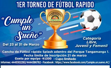 Fundación “Cumple un sueño” organiza torneo de futbol para recaudar recursos