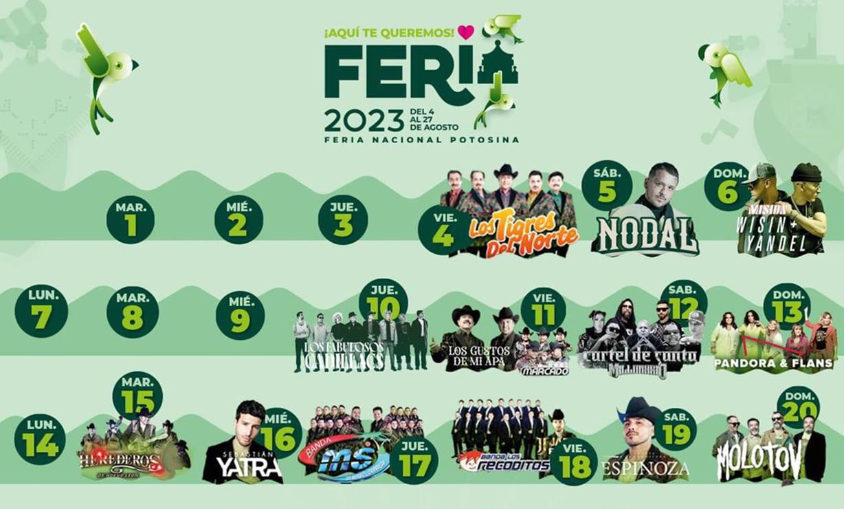 Fenapo 2023. ¿Qué artistas y cuándo se van a presentar en la feria de SLP?