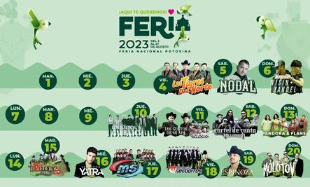 Fenapo 2023. ¿Qué artistas y cuándo se van a presentar en la feria de SLP?