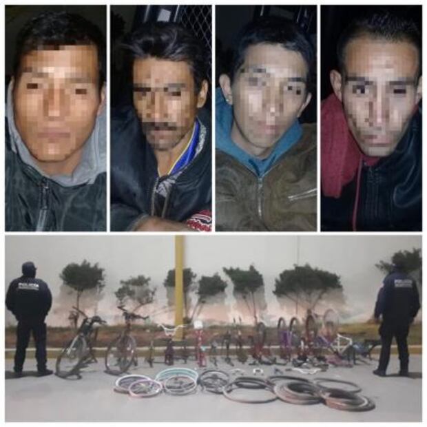 Detiene a cuatro por su probable participación en robo de bicicletas