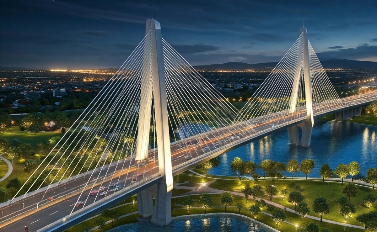 Puentes atirantados en SLP. ¿Cómo se verán en 2050, según la Inteligencia Artificial?