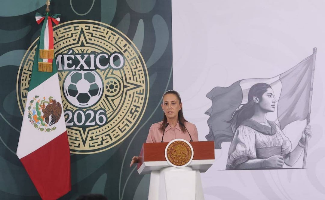 La presidenta Claudia Sheinbaum en la “Mañanera del Pueblo” del jueves 11 de junio de 2026 en Palacio Nacional. Foto: Gabriel Pano/ EL UNIVERSAL