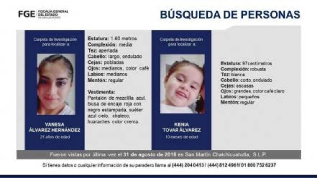 Familiares buscan a Vanesa y Kenia