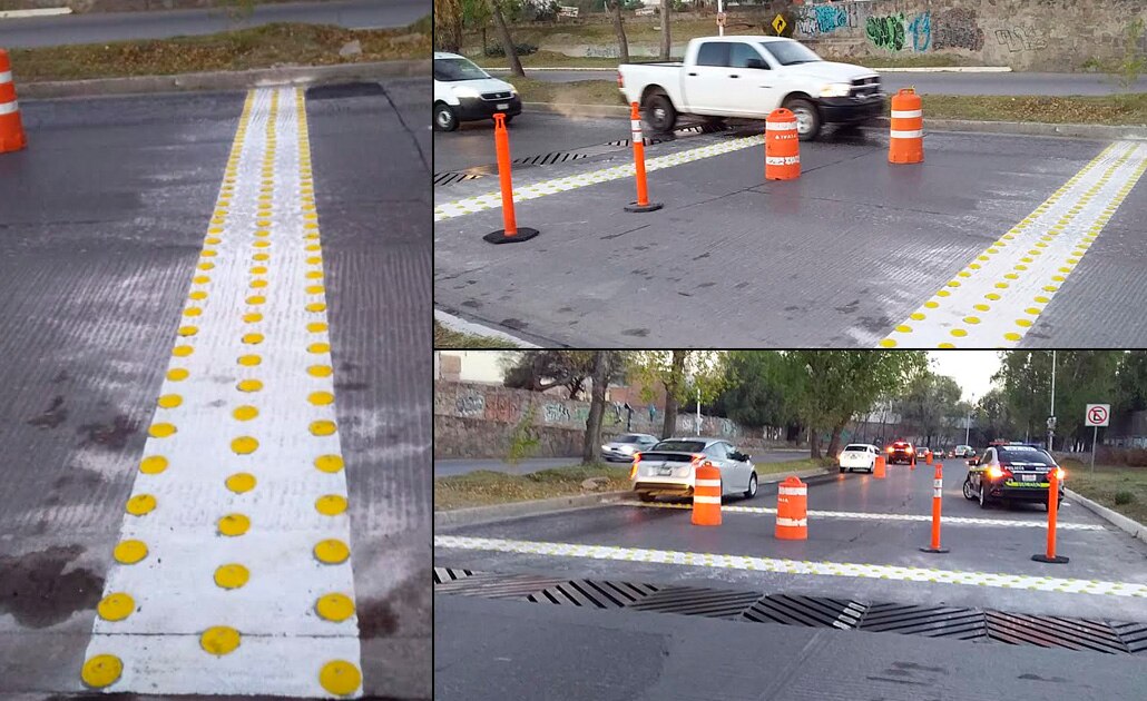 Colocan reductores de velocidad en río Santiago