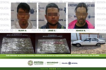 7 detenidos, 80 dosis de droga y dos vehículos, saldo de operativo en colonia del Llano