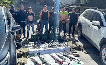 Vehículos robados, 5 armas largas y más de 577 cartuchos, el arsenal decomisado en Mexquitic de Carmona