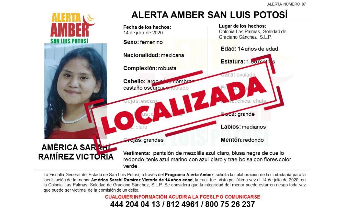 Localizan a menor de 14 años reportada como desaparecida en Soledad
