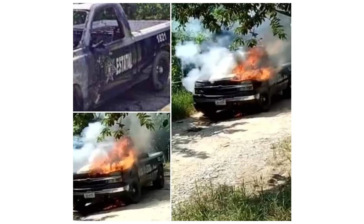 Patrulla estalla en Tamazunchale; no hay heridos