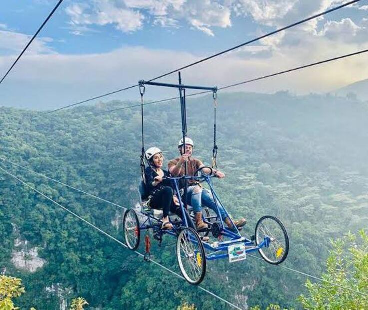 Bicicleta extrema en el Pueblo Mágico de Xilitla. Foto: Especial