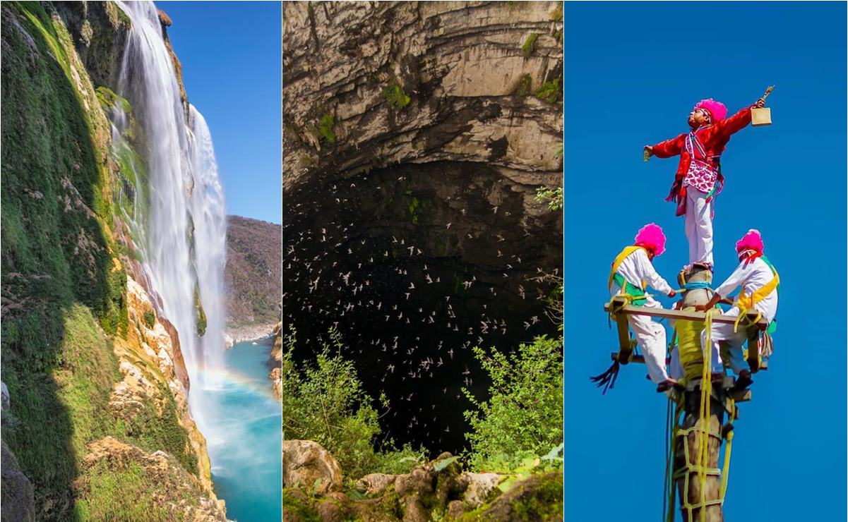Sótano de las Golondrinas, Cascada de Tamul y Voladores de Tamaletón, nominados por México Desconocido