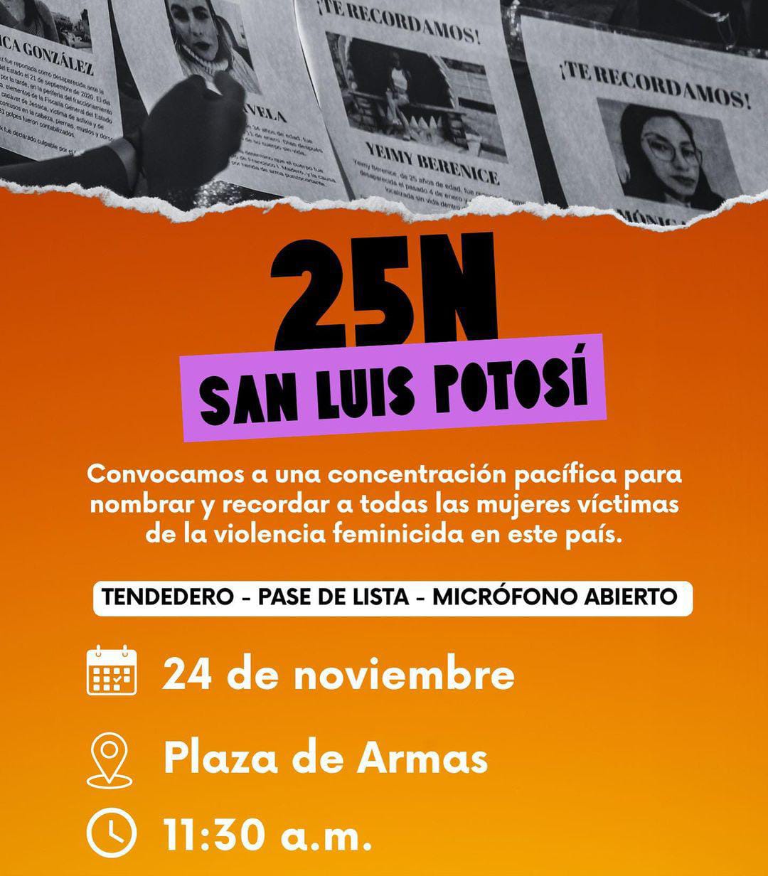 Cartel 25N en SLP