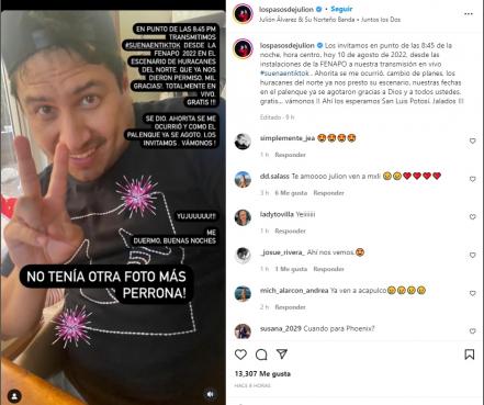 Confirma Julión Álvarez concierto gratuito en el Teatro del Pueblo de la Fenapo