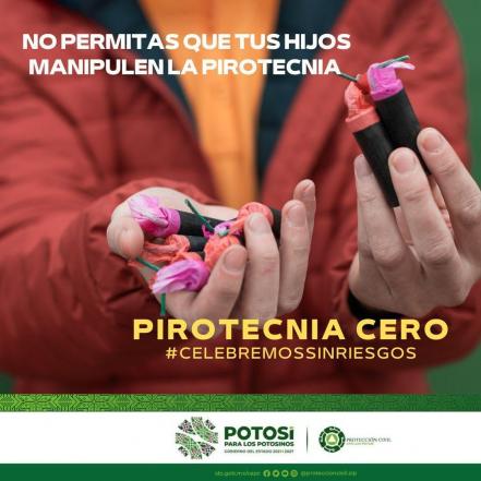 Protección Civil en SLP arranca campaña “Pirotecnia Cero” 