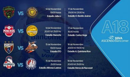 Confirman horarios para partidos de liguilla del Ascenso MX