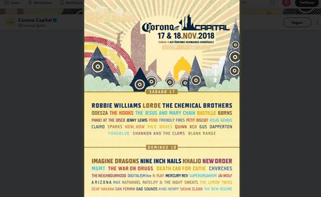 El Corona Capital se realizará el próximo noviembre FOTO: TWITTER