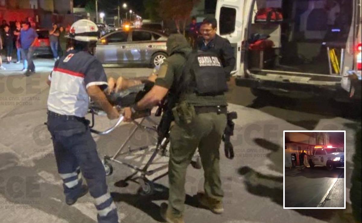 Choca patrulla de la Guardia Civil de SLP contra puesto de frituras y deja una mujer con quemaduras graves 