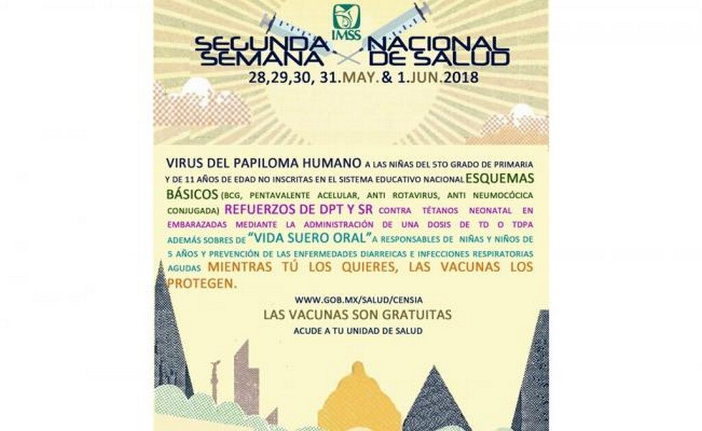 Como cartel de festival, IMSS promociona Segunda Semana Nacional de Salud 2018