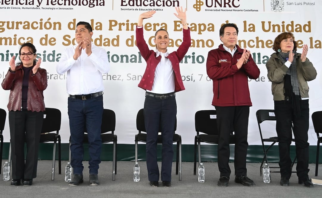 Claudia Sheinbaum en la Universidad Rosario Castellanos en SLP. Foto: Presidencia