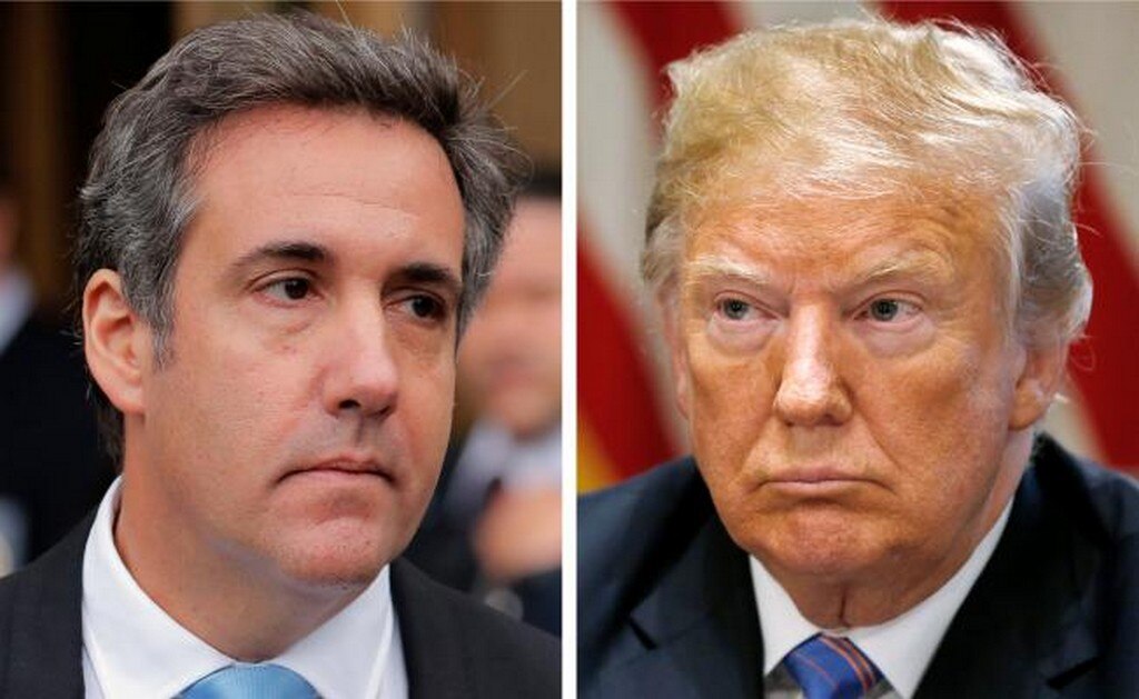 El presidente de EU, Donald Trump, y su exabogado personal, Michael Cohen (Foto: Reuters)