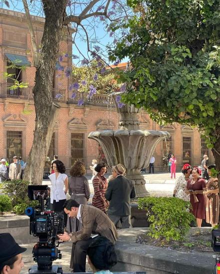 Fotos. Grabaciones de la serie de María Félix “La Doña” en Centro Histórico de SLP 