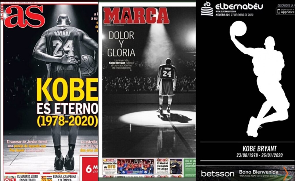 Estas son las emotivas portadas por el fallecimiento de Kobe Bryant