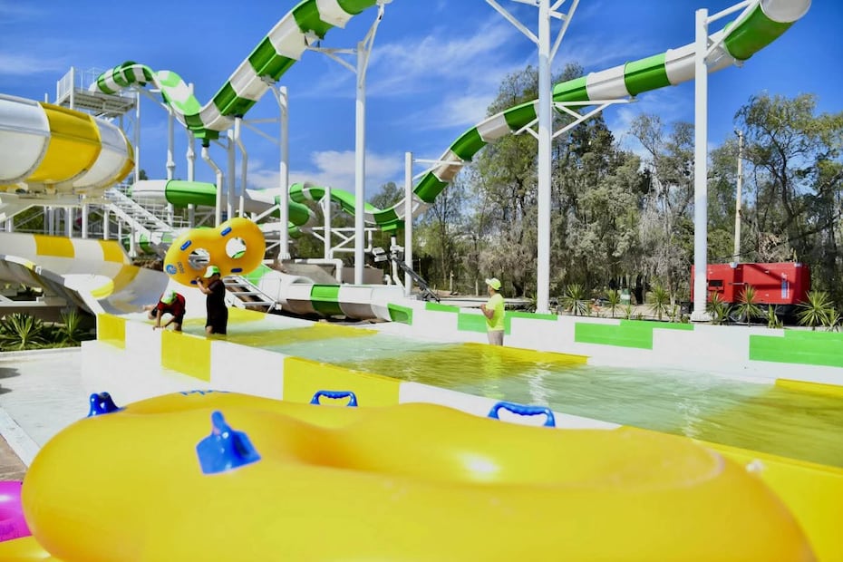Durante los fines de semana acuden alrededor de 300 a 600 personas al nuevo balneario Dinoasis Aquapark. Foto: Especial