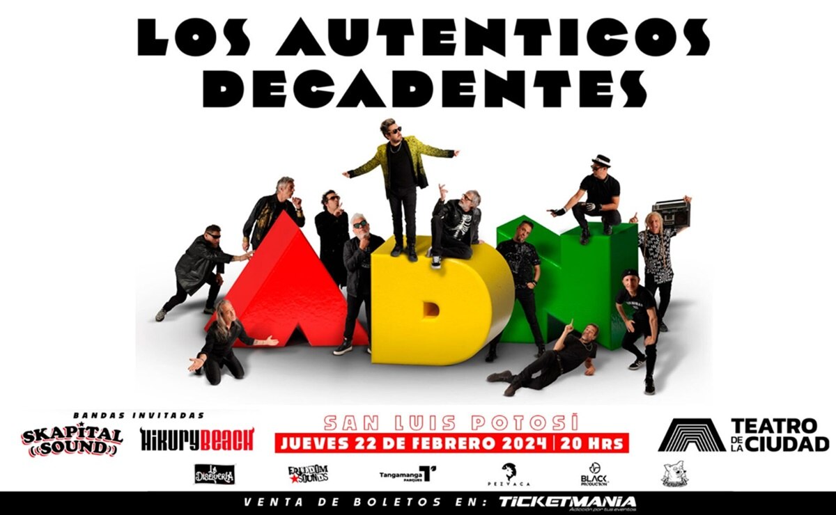 Los Auténticos Decadentes se presentarán en SLP. Foto: Especial