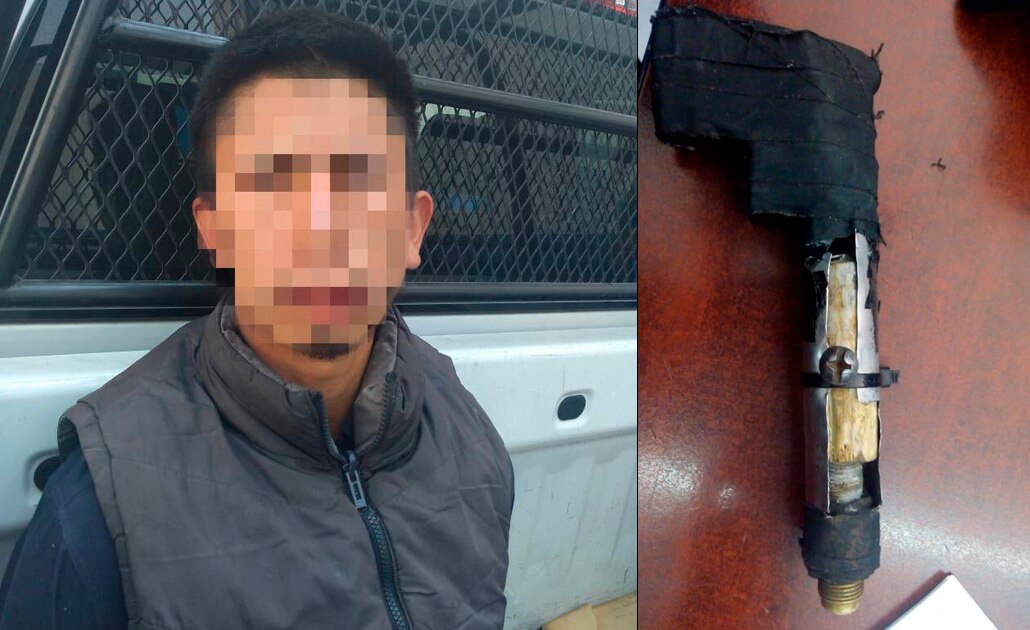 Traía arma hechiza, lo agarran en pleno centro