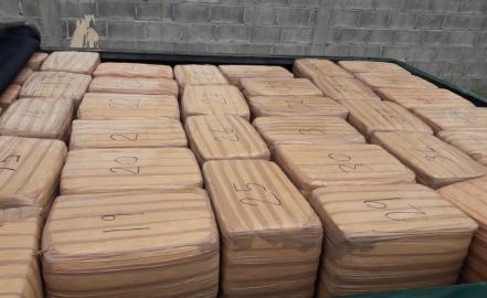 Localizan en camioneta 450 kilos de marihuana