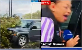 VIDEO: Atropellan a reportera y camarógrafo durante transmisión de noticiero EN VIVO en Monterrey