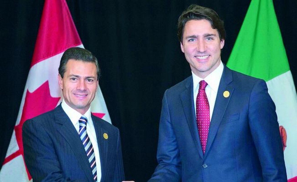 Enrique Peña Nieto, presidente de México, y Justin Trudeau, primer ministro de Canadá, conversaron vía telefónica del Tratado Amplio y Progresista de Asociación Transpacífico (CPTPP) (ARCHIVO EL UNIVERSAL)