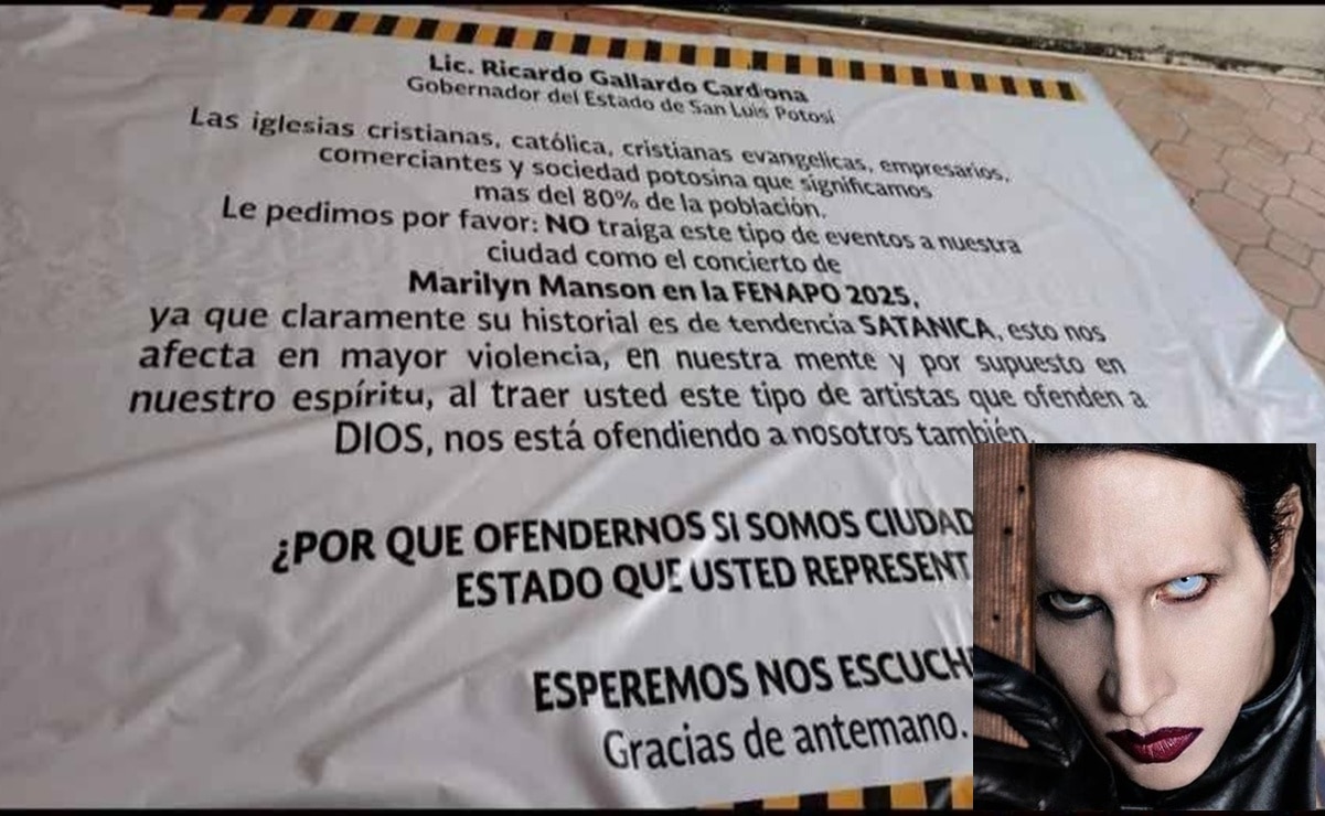 Piden cancelar concierto de Manson en SLP. Fotos: Redes sociales