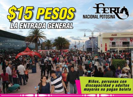 Entrada a la FENAPO costará 15 pesos