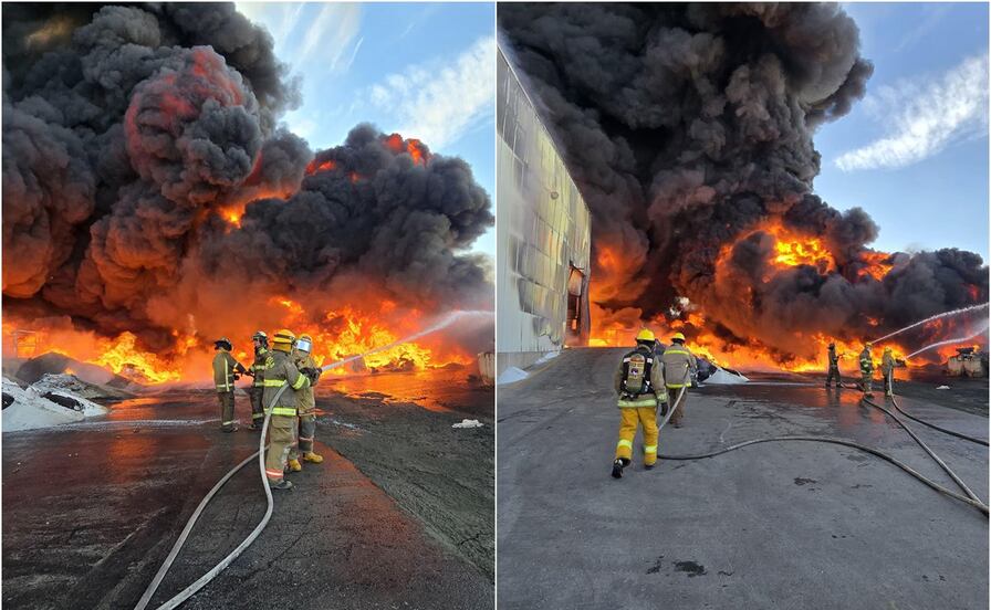 Incendio en planta de plásticos moviliza a cuerpos de emergencia en la Zona Industrial de SLP  