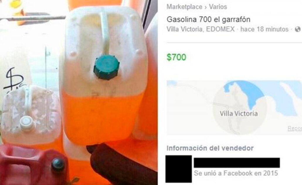 Venden gasolina en Facebook hasta en 700 pesos