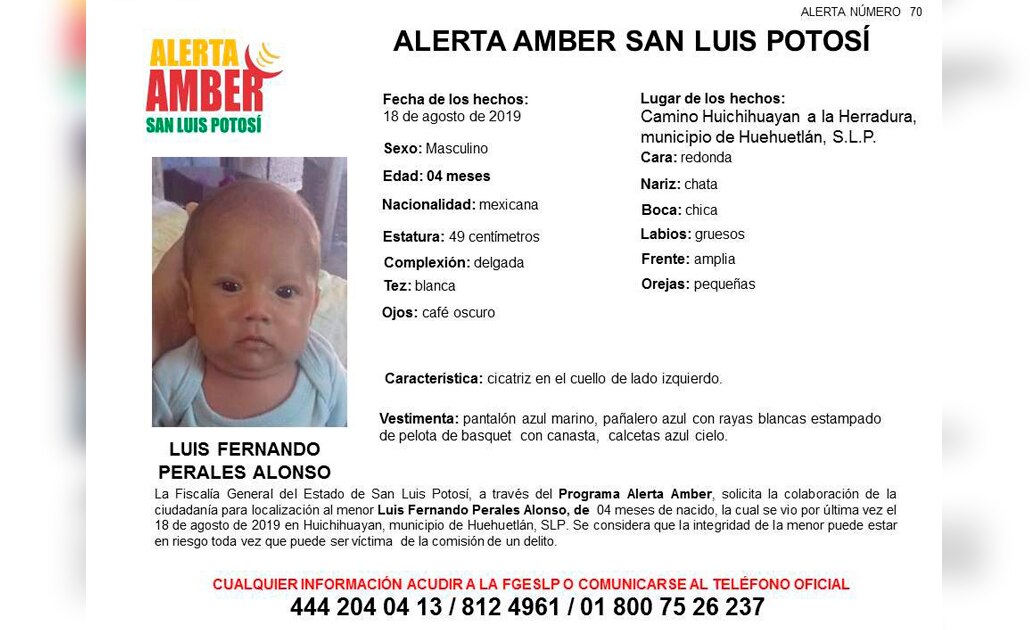 Buscan al bebé Luis Fernando en todo el país